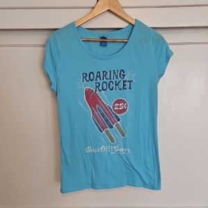 Y2K Vintage Blue Baby Tee
